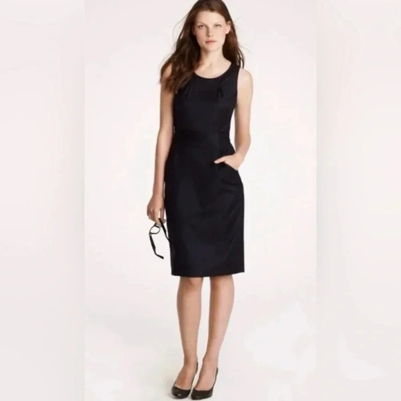 J. Crew Dresses & Skirts - J Crew Emmaleigh Super 120s‎ Sheath Dress Black Size 0 (1512)